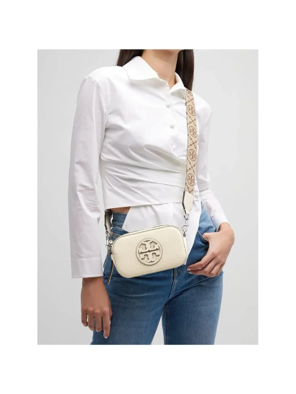 Tory Burch Miller Mini Crossbody Bag New Ivory OS